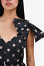 Red Valentino Black Glittery Polka Dot Bow Mini Dress Size 40