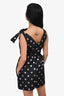 Red Valentino Black Glittery Polka Dot Bow Mini Dress Size 40