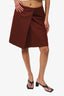 Acne Studios Burgundy Wool Mini Skirt Size 40