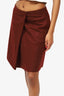 Acne Studios Burgundy Wool Mini Skirt Size 40