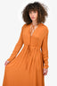 Maje Burnt Orange Maxi Dress with Waist Ties Size 1