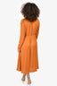 Maje Burnt Orange Maxi Dress with Waist Ties Size 1