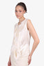 Pre-Loved Chanel™ Cream Silk Fringe Blouse Size 36