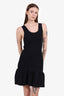 Sandro Black Ribbed Ruffle Hem Sleeveless Mini Dress Size 1