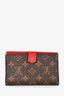 Louis Vuitton Brown/Red Monogram 'Pallas' Compact Wallet