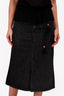 Isabel Marant Washed Black Denim Midi Skirt Size 38