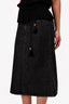 Isabel Marant Washed Black Denim Midi Skirt Size 38