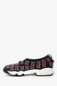 Christian Dior Navy Blue/Red Embellished Fusion Sneakers Size 34.5