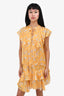 Sabina Musayev Yellow Metallic Ruffle Top Size XS