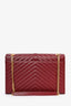 Saint Laurent 2015 Burgundy Chevron Leather Large Envelope Shoulder Bag