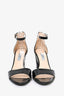 Prada Black Patent Ankle Block Heel Sandals Size 38