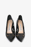 Manolo Blahnik Black Lasercut Pointed Toe Pumps Size 37.5