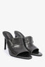 Versace Gunmetal Crackle Leather Heeled Mules Size 37