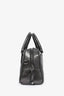 Versace Gunmetal Crackle Leather Small Virtus Bowling Bag with Strap