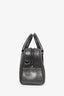 Versace Gunmetal Crackle Leather Small Virtus Bowling Bag with Strap