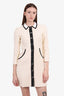 Maje Cream/Black Tweed Button Down Dress Size 1