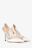 Jimmy Choo White Leather Mesh Heels Size 35.5