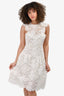 Monique Lhuillier White Crochet Sleeveless Dress Size 6