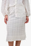 M Missoni White Knit Midi Skirt Size 40