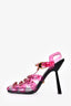 Versace Pink PVC Crystal Studded Square Toed Heels Size 39.5