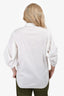 Christian Dior White 3/4 Puff Sleeve Button Down Top Size 10