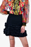 Moschino Cheap & Chic Black Floral Ruffled Mini Skirt Size 12 (As Is)