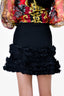 Moschino Cheap & Chic Black Floral Ruffled Mini Skirt Size 12 (As Is)