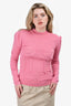 Push Button Pink Wool Bustier Detailed Sweater Size S