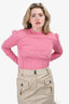 Push Button Pink Wool Bustier Detailed Sweater Size S