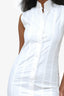 Thom Browne White Lace-up Back Sleeveless Button Down Point Collar Shirt Dress Size 40