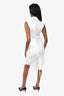 Thom Browne White Lace-up Back Sleeveless Button Down Point Collar Shirt Dress Size 40