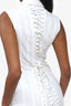 Thom Browne White Lace-up Back Sleeveless Button Down Point Collar Shirt Dress Size 40