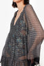 Stella McCartney Black/White Silk Pattern Cover Up With Metallic Thread Size 42