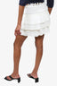 IRO White Pleated Tiered Mini Skirt Size 38