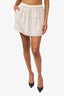 Louis Vuitton White/Beige Silk Striped Mini Skirt Size 36