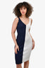 Staud Navy/White Ribbed Sleeveless Dress Size XS MSRP