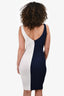 Staud Navy/White Ribbed Sleeveless Dress Size XS MSRP