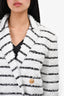 Balmain Black/White Tweed Stripe Blazer Size 38