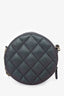 Pre-Loved Chanel™ 2018/19 Dark Iridescent Caviar Quilted Round Clutch with Chain