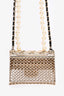 Pre-Loved Chanel™ Gold Tone Pearl/Chain 'CC' Flap Bag Necklace