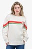 Gucci White Red Striped GG Crewneck Sweater Size M