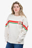 Gucci White Red Striped GG Crewneck Sweater Size M