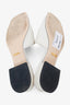 Gucci White Leather Zumi Slide Sandals Size 38.5