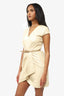 Christian Dior Beige Leather Belted Sleeveless Mini Dress Size 2