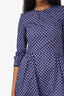 Victoria Beckham Blue/Purple Pattern Long-Sleeve Mini Dress Size 2