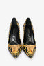 Versace Black/Yellow Leather Baroque Medusa Head Pumps Size 39