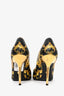 Versace Black/Yellow Leather Baroque Medusa Head Pumps Size 39