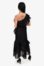 Ulla Johnson Black Ruffled One Shoulder Maxi Dress Size 8