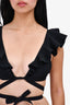 Zimmermann Black Ruffle Detail 2 Piece Swim Suit Size 1