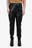 Balmain Vintage Black Leather Straight Leg Pants Size 44